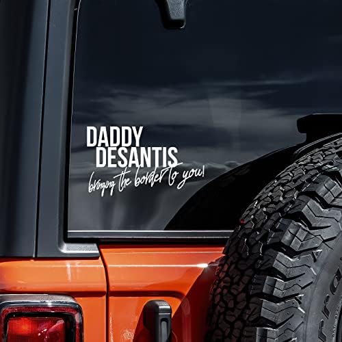 Daddy Desantis Parody מדבקה ויניל מדבקה מכונית אוטומטית מחשב נייד קיר נייד | לבן | 8 x 5.25